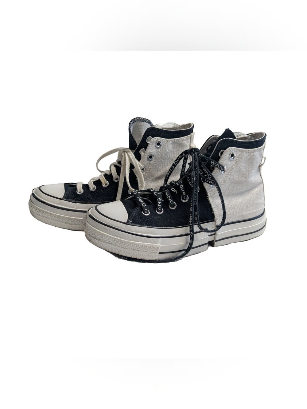 Converse X Feng Chen Wang Hi Black White Authentic Unisex Sneaker Size Men 8 W10